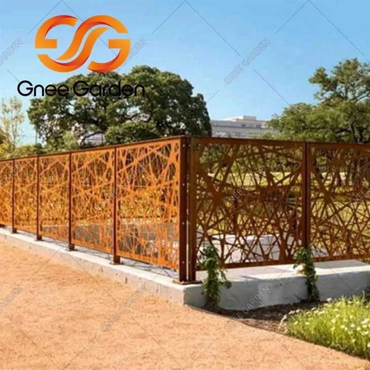 Outdoor Metal Fencing Corten Steel Fence