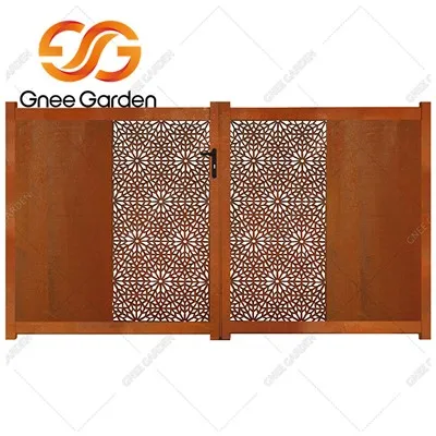 Cancello da giardino in acciaio Corten