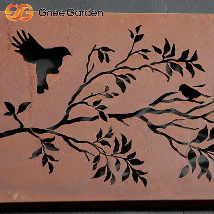 Cina Corten Folding Screens Design degli uccelli