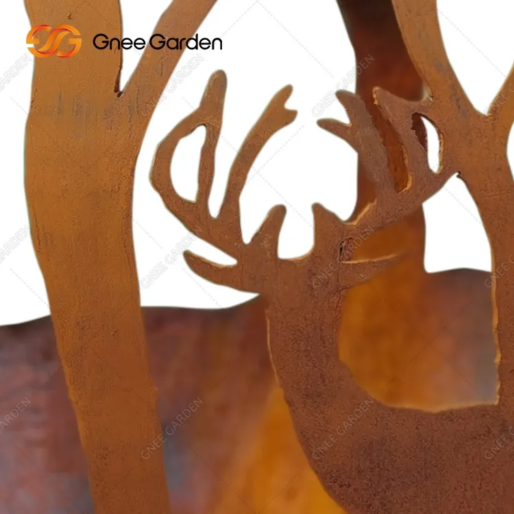 Sfera del fuoco Corten per giardini a tema forestale