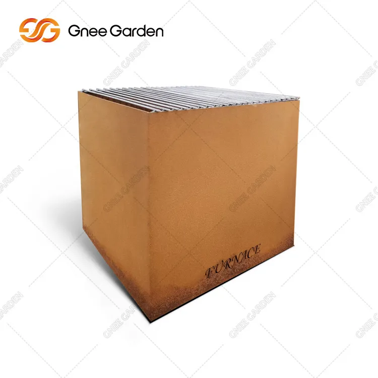 Pozzo del fuoco in acciaio dal design moderno Corten per il cortile