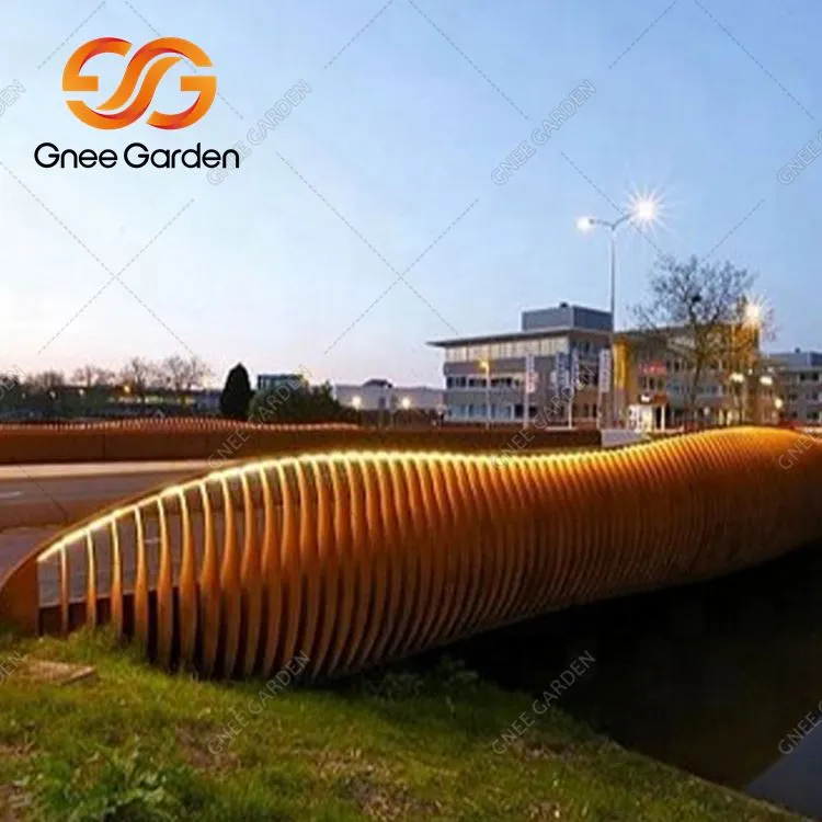 Ponte da giardino in acciaio Corten