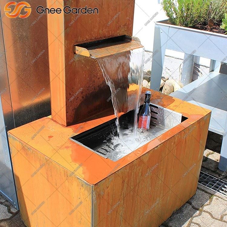 corten steel garden water features