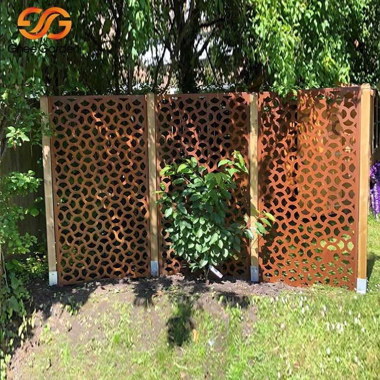 Schermatura privacy da esterno in acciaio corten