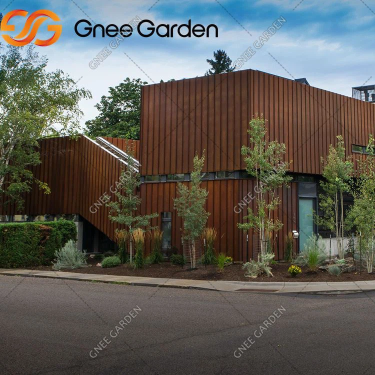 Parete in acciaio corten per la facciata dell'edificio
