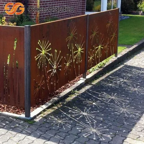 Garden Corten Steel Schermate Dente di lendering Design
