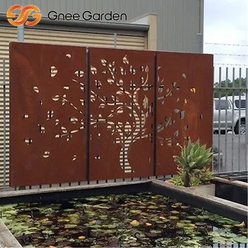 Schermo della parete del giardino decorativo per albero corten tagliato a taglio laser