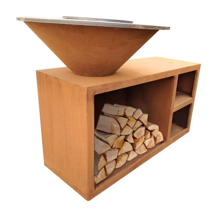 BBQ esterno in acciaio corten arrugginito