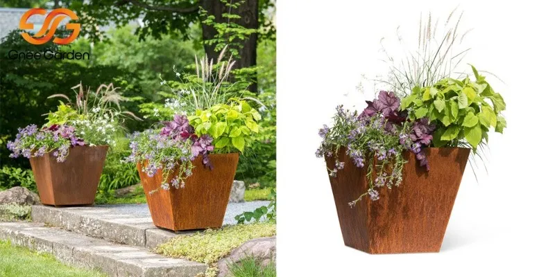 Corten Steel outdoor plant pots Corten Steel outdoor plant pots