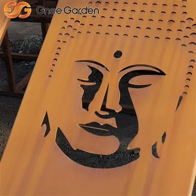 Schermo di Buddha decorazione da giardino Corten