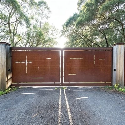 Cancello in metallo da cortile in acciaio Corten
